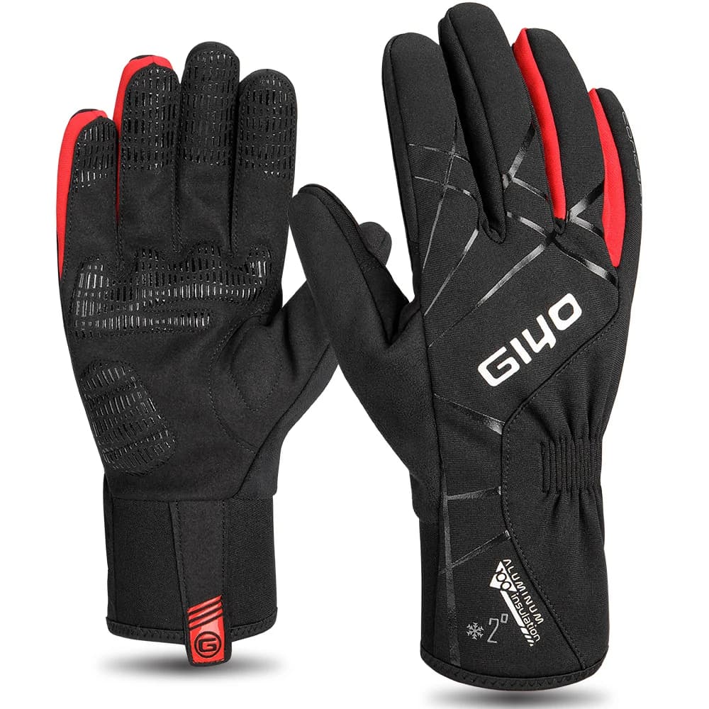 GIYO Men's and Women's Winter Gloves Bike Gloves for Motorcycle MTB Sports Gloves Waterproof Windproof Sports Fitness Gloves with Full fingers