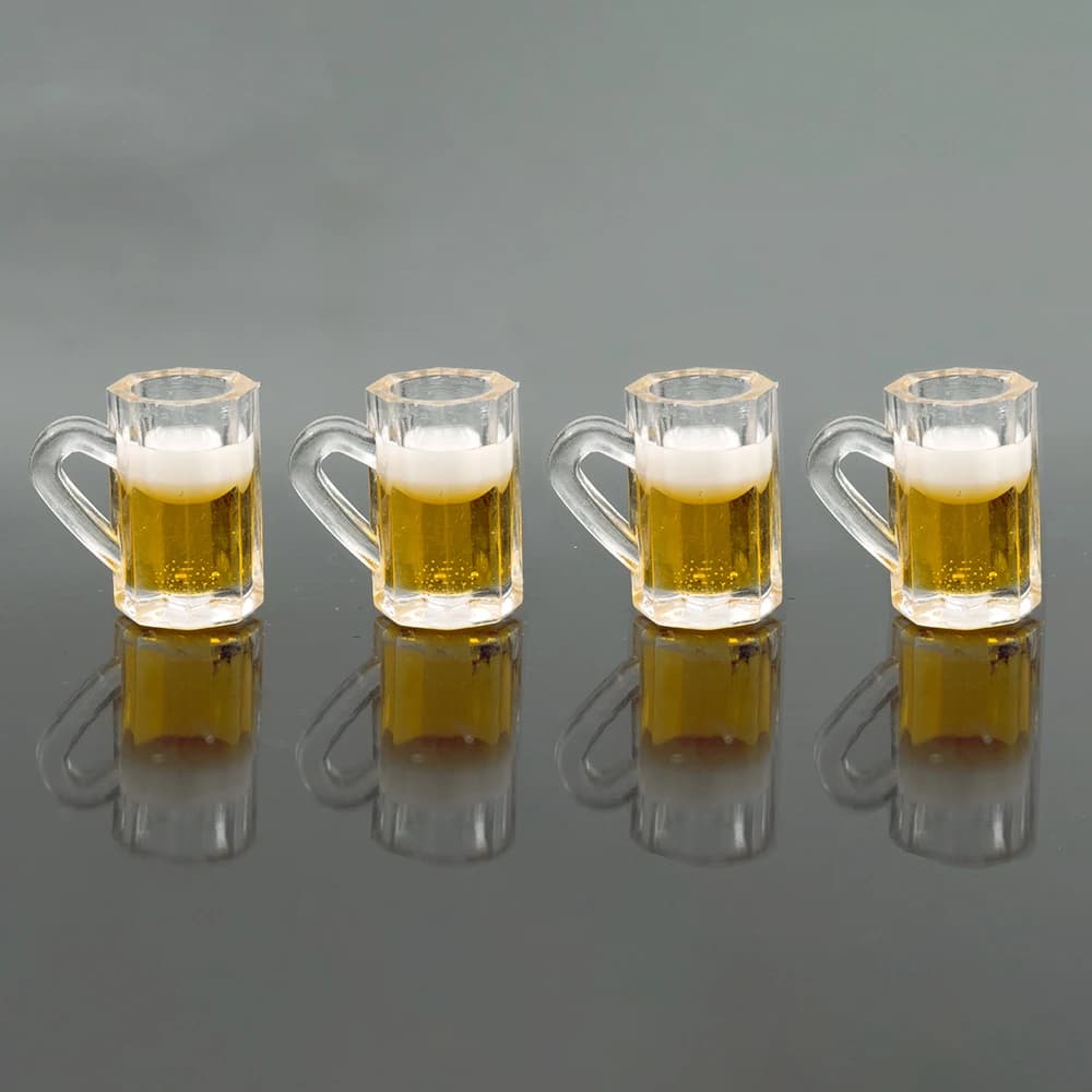 4 pezzi 1/12 accessori per case delle bambole in miniatura boccale di birra simulazione mobili tazza giocattoli per la decorazione della casa delle bambole