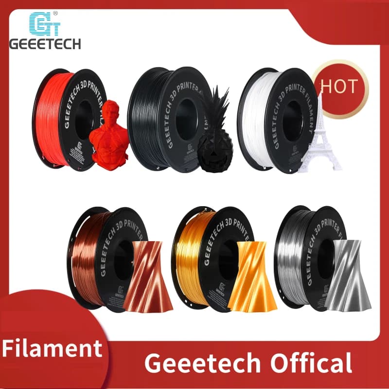GEEETECH 1 kg 1,75 mm PLA/PETG/ABS+ Filamento stampante 3D Imballaggio sottovuoto Magazzini all'estero Una varietà di colori Spedizione veloce