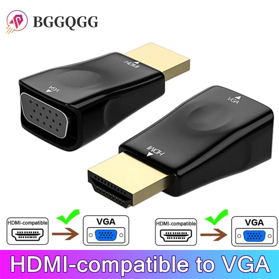 Adattatore da HDMI maschio a femmina compatibile con VGA convertitore cavo Audio HD 1080P per PC Laptop TV Box proiettore Display del Computer