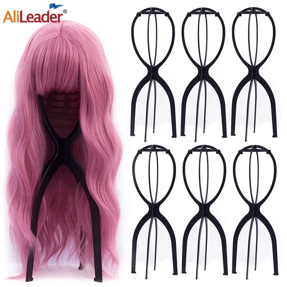 Alileader A Buon Mercato 1-3Pcs Ajustable Supporto Per Parrucca Cappello di Plastica di Visualizzazione Parrucca Testa Titolari di Testa di Manichino/Stand Portatile Pieghevole basamento della parrucca