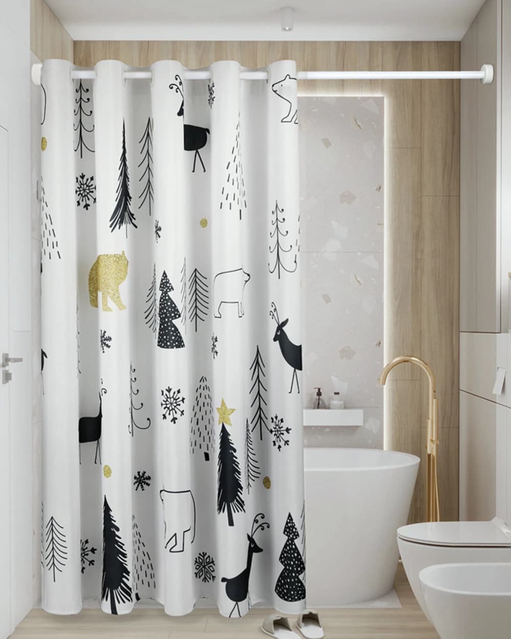 Tenda da doccia impermeabile con motivo non in/campo con foro romano, tenda da bagno e WC, accessori per partizioni domestiche