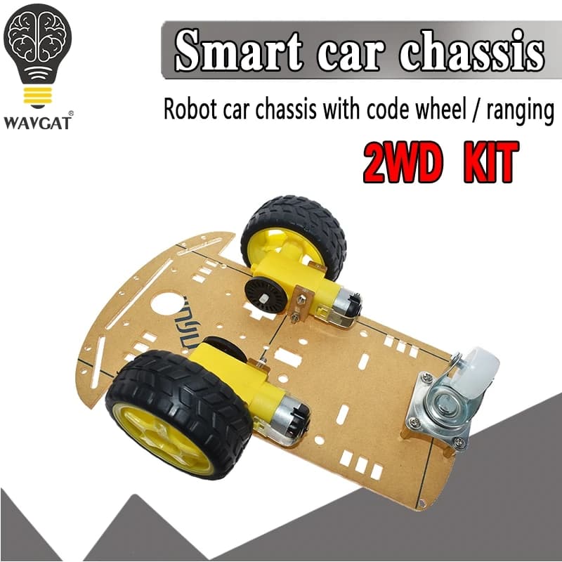 New Smart Robot Car Chassis Kit Speed Encoder Battery Box 2WD Ultrasound Module for Arduino UNO R3 Kit