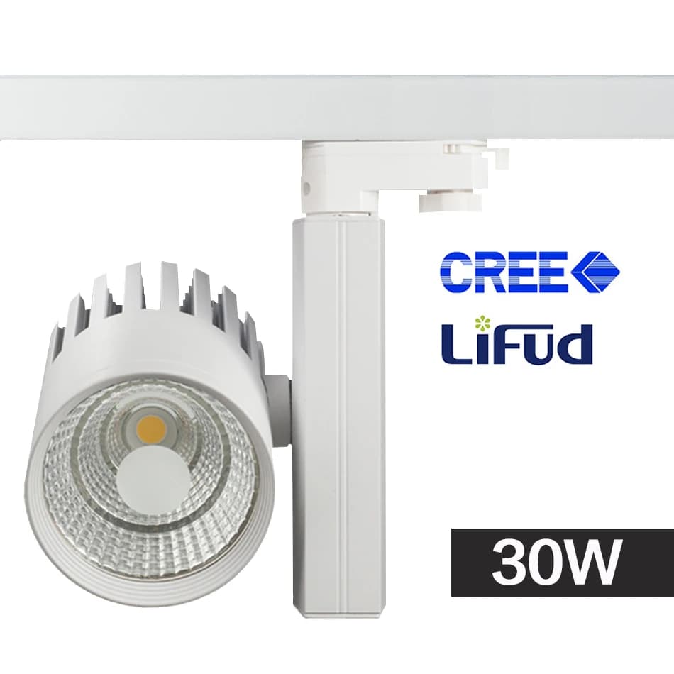 Luci da binario moderne a LED Lampada da binario spot da 30 W Phase a 2/3/4 fili Abbigliamento Scarpe Faretto Illuminazione CREE COB Lampade da tracciamento
