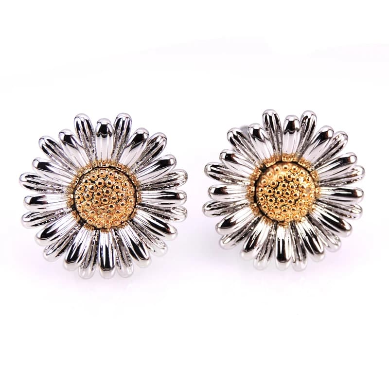 Girasole Gemelli di lusso Gemelli della camicia degli uomini di marca di nuovo modo di marca fiore Gemelli Francese Camicia di Nozze Gemelli di