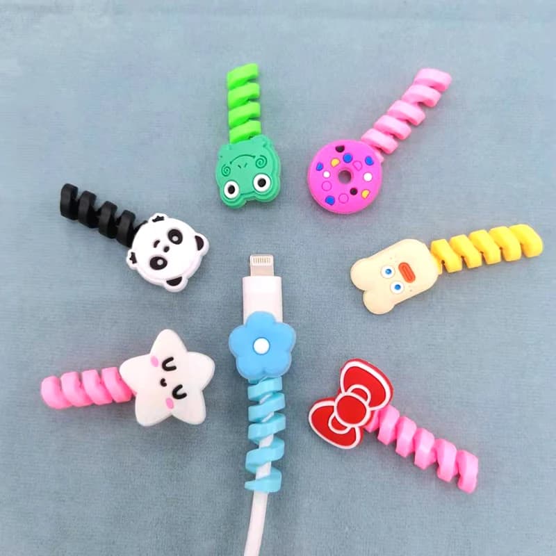 Cartoon Cable Protection for iPhone Android Winder Type-c USB Charging Cable Organizer Headphone Headset Data Line Protect