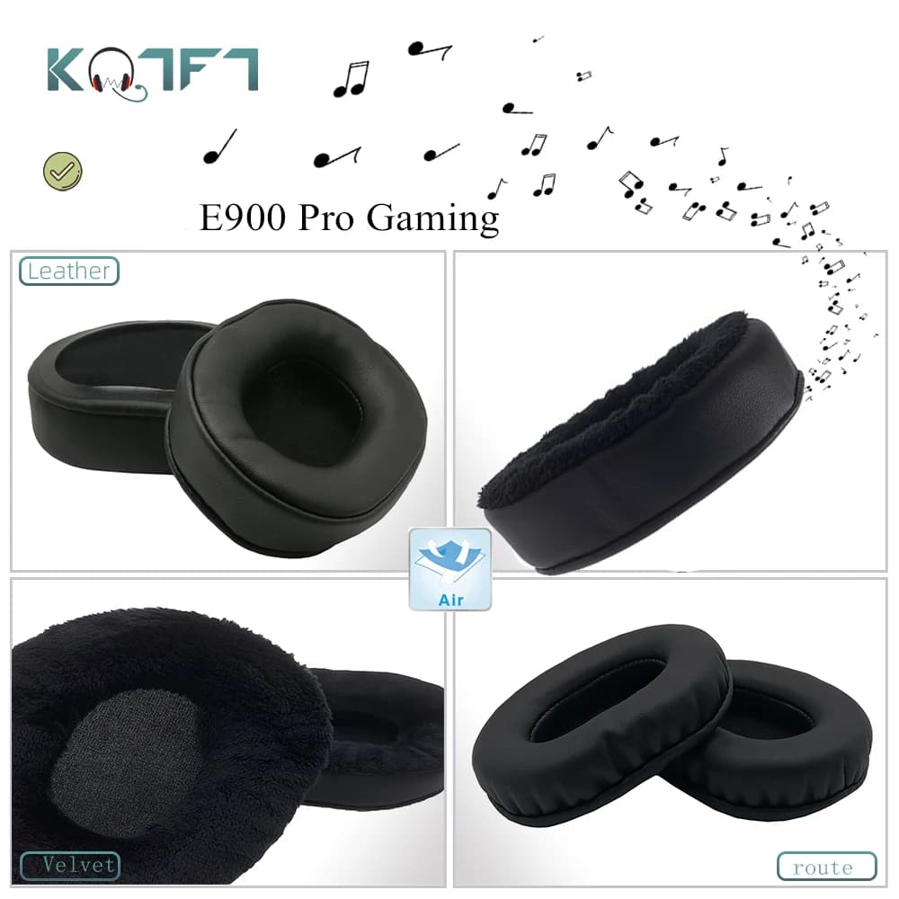 KQTFT 1 pair of Velvet Leather Replacement E900 Pro Headphone Covers