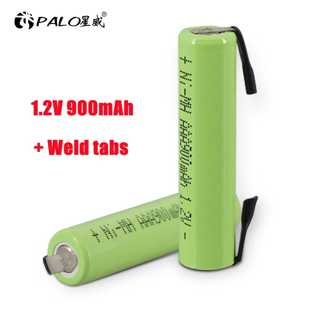 Rechargeable battery PALO AAA 1.2V 900mah ni-mh Nimh Cell with welding tabs for Philips Braun electric razor, razor, toothbrush