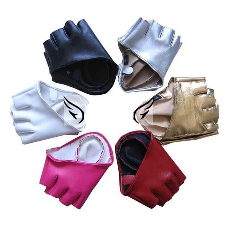 2017 hot sale man sexy night club gothic gloves punk rock pole dancing show fitness gloves half fingers PU leather G205