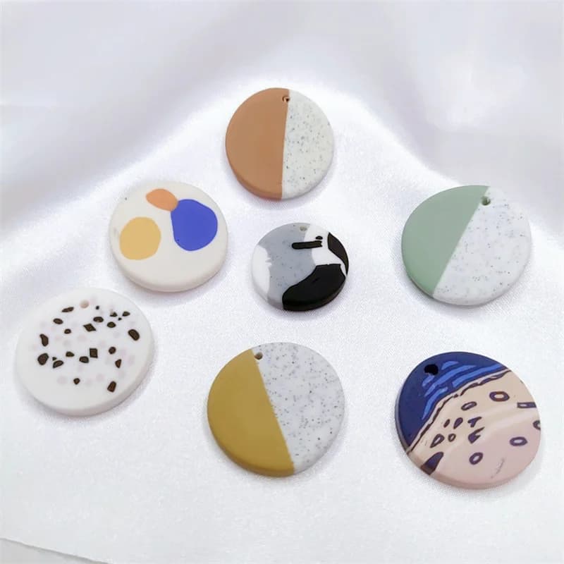 Accessori per gioielli fai-da-te Design personalizzato per pittura a olio Divertenti accessori pendenti in materiale per orecchini con colori a contrasto fatti a mano