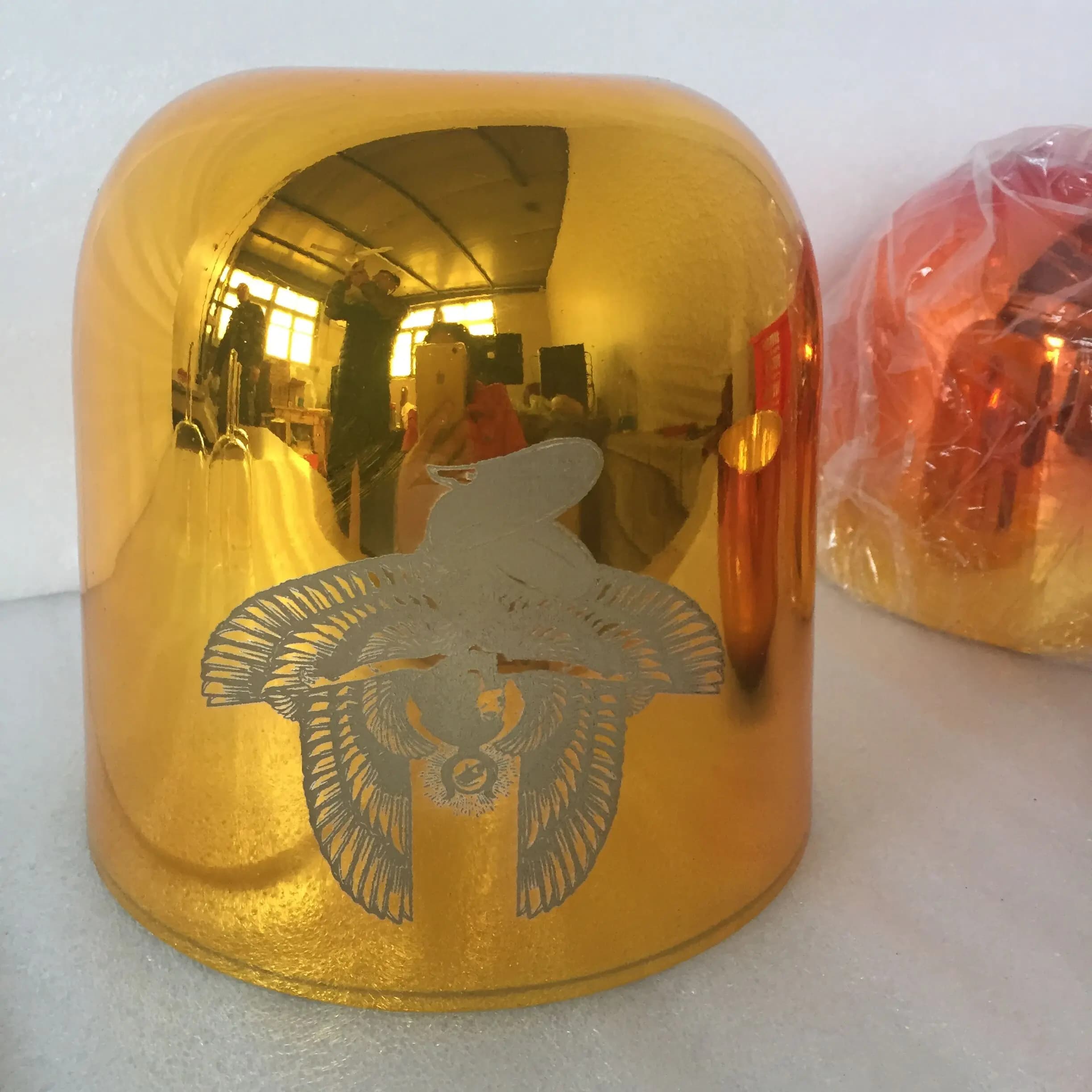 3rd octave 432Hz E note Solar Plexus or F note heart chakra or F# Shinny golden color crystal singing bowl with engraving "ISIS"