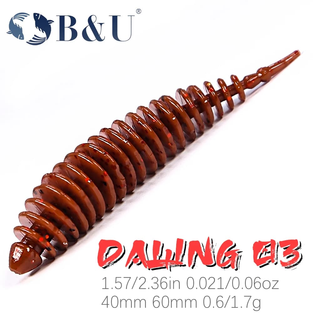 B&U Worm Soft Bait TANAN 40mm 60mm esche da pesca PerchPesca carpa pesca bass richiamo Isca artificiale PVA
