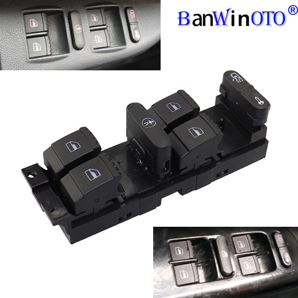1J4959857 interruttore pannello finestra principale per Volkswagen Golf 4 Jetta Bora Passat B5 Seat Leon Toledo 2000-2006 1J4959857D 1J4959857B