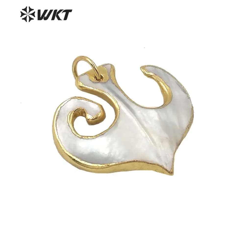 WT-JP230 donne affascinanti accessori per gioielli fai da te ciondoli di ancoraggio per barche Design unico conchiglia a forma di freccia placcata in oro