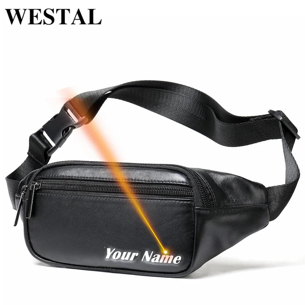WESTAL marsupio marsupio da uomo per uomo tracolle in vera pelle per borse marsupio per telefono piccolo marsupio borse da viaggio 7310