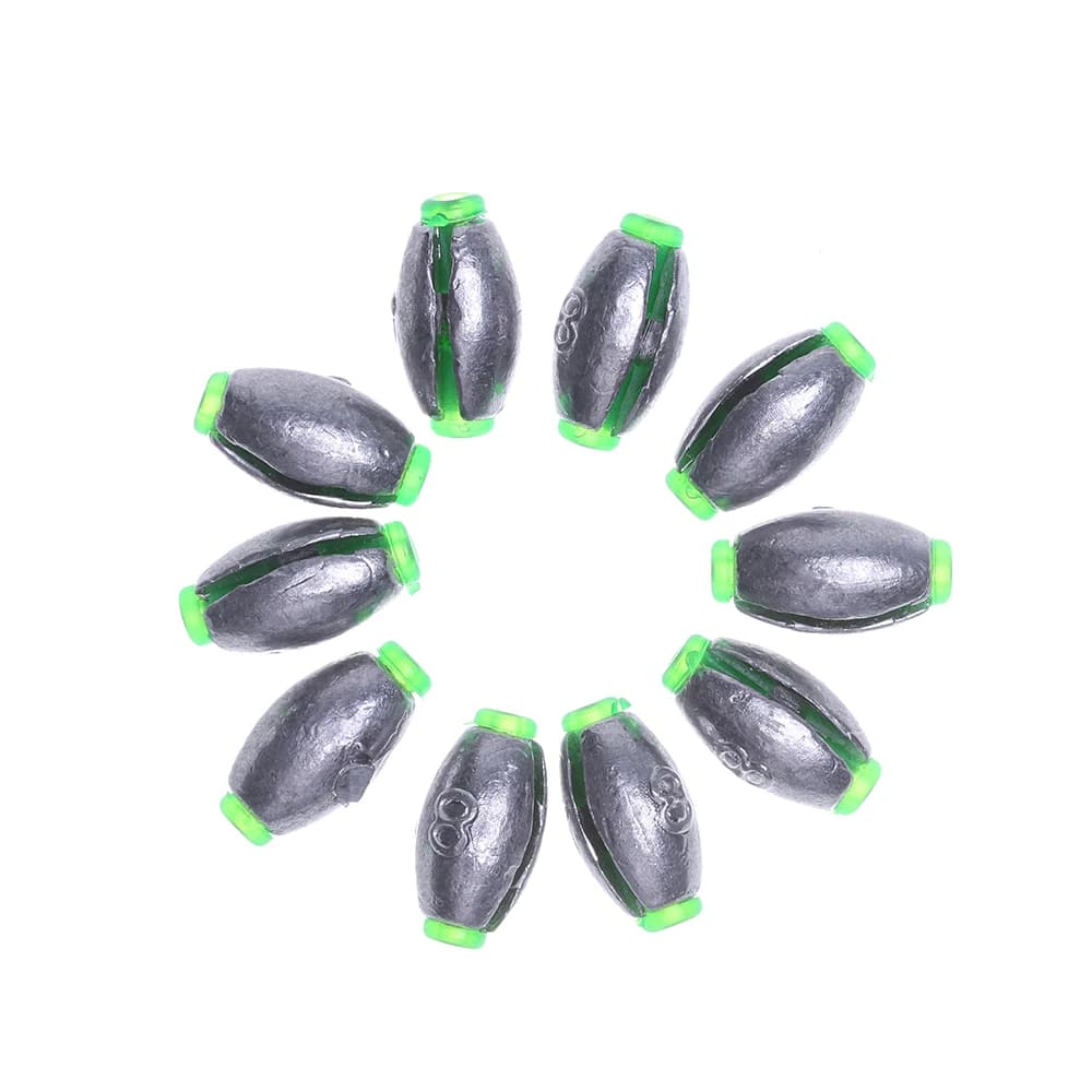 10 pcs 1.5/2/3/4/5/6/8/10/15g lead fishing lead piombino olive-shaped mould central detachable Split lead piombini