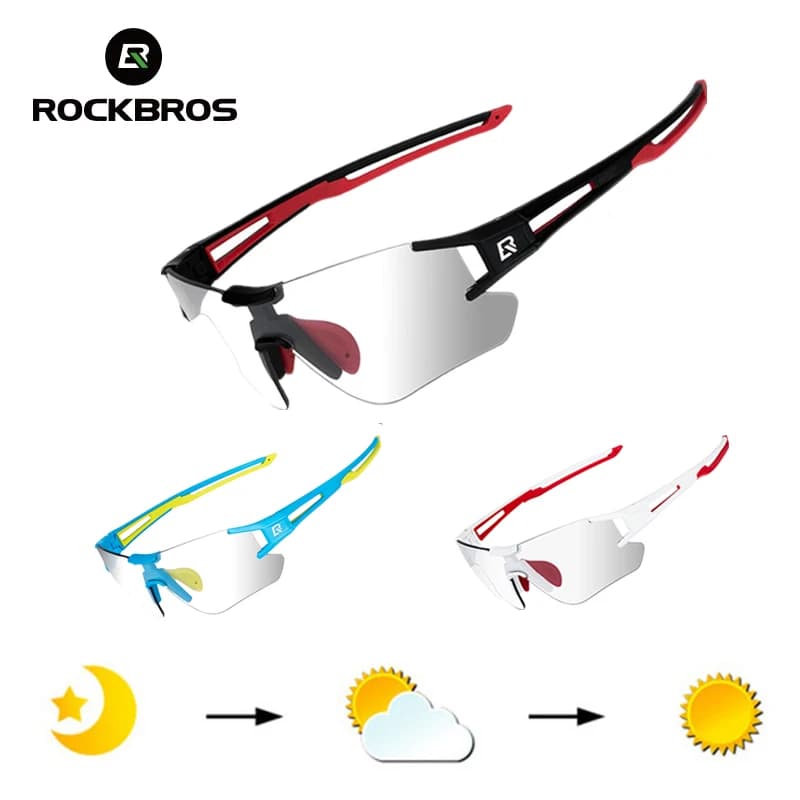 ROCKBROS ciclismo occhiali fotocromatici UV400 occhiali da sole sportivi all'aperto bicicletta uomo occhiali senza montatura occhiali occhiali tecnici