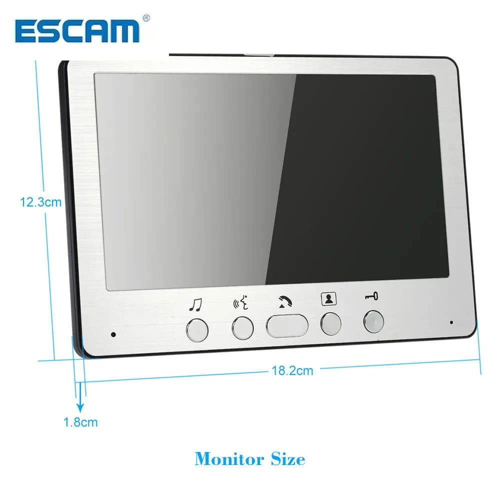 ESCAM 7 ''TFT LCD Fissato il Video Telefono Del Portello di Visual Citofono Campanello Sistema Monitor Interno 700TVL Esterna Impermeabile di IR Della Macchina Fotografica