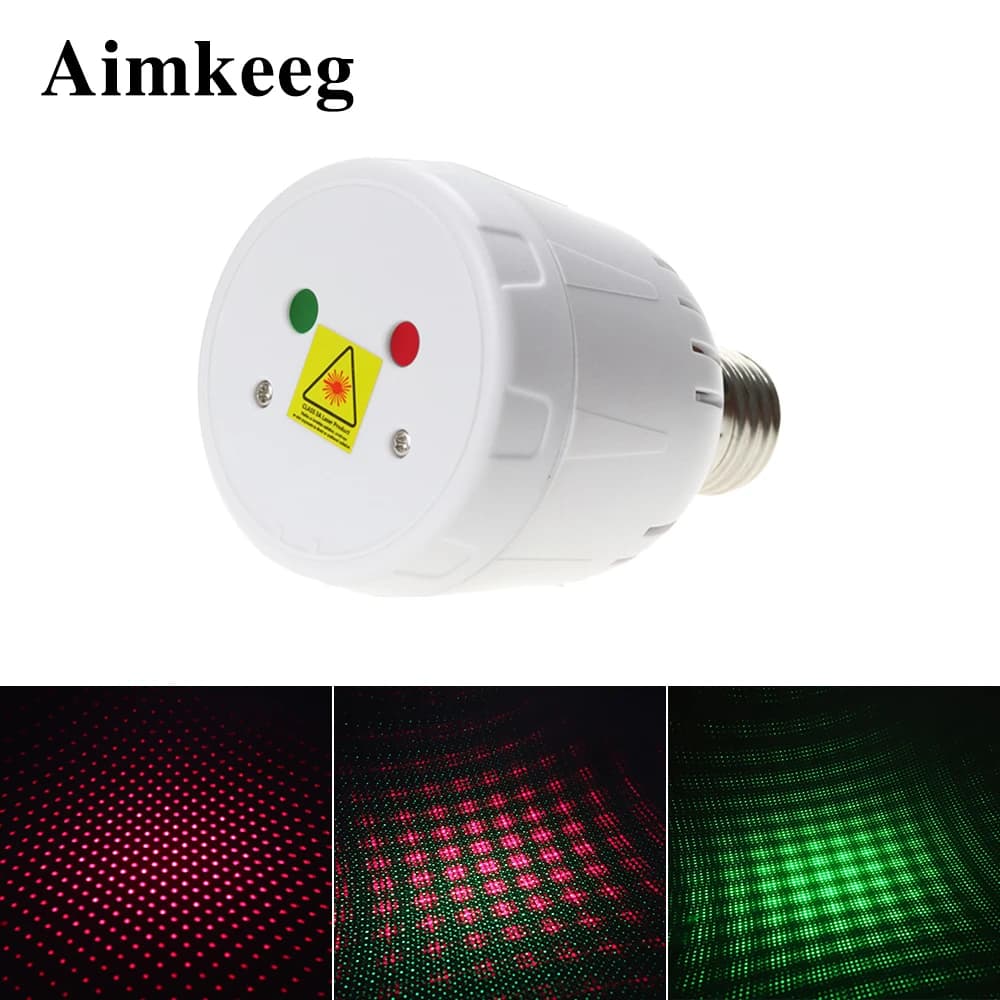 Nuovo proiettore laser E27 Mini laser Decorazione natalizia Luce Controllo automatico del suono Luce laser Effetto scenico Luce Club Party