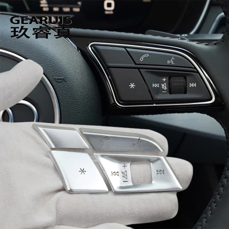Car styling pulsanti dell'interruttore del volante cornice di rivestimento coperture adesivi per Audi A3 8P S3 A4 B9 A5 S4 S5 accessori interni Auto