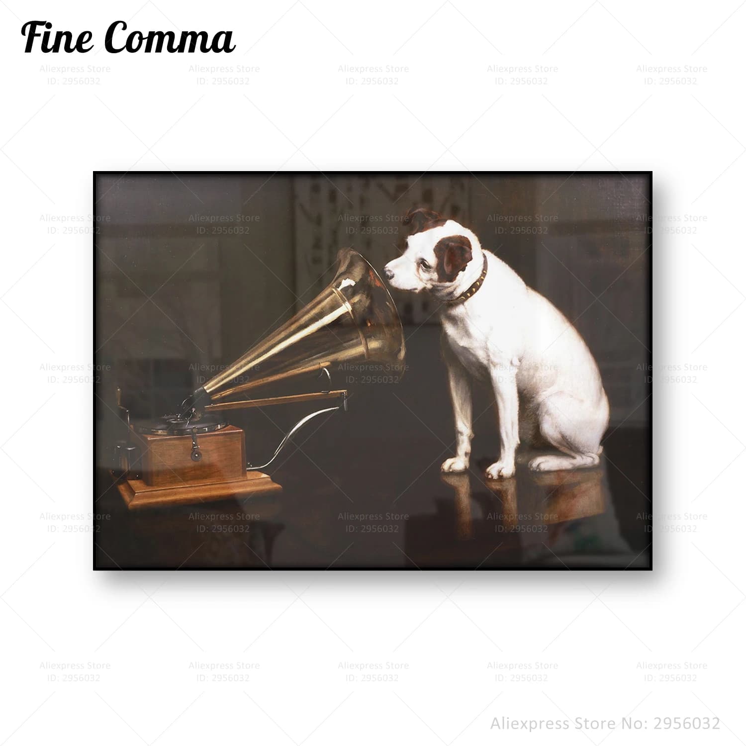 La voce di suo maestro Francis Barraud Nipper Dog Pittura vintage Poster Dog Wall Art Stampa su tela Victor Grammofono Home Decor
