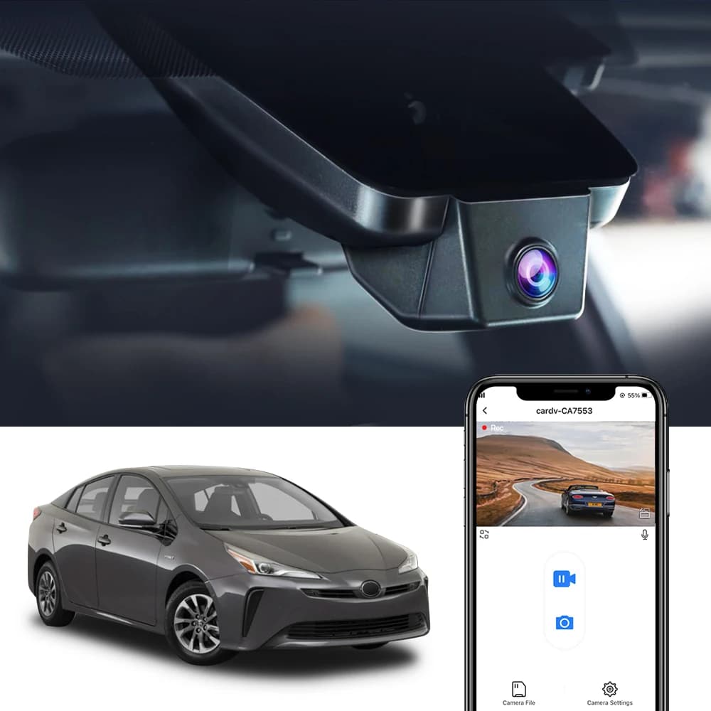 Fitcamx 4K WiFi Dash Cam for Toyota Prius XW50/XW50 2018-2026, Original Design DVR Car Camera with Night Vision, Plug & Play