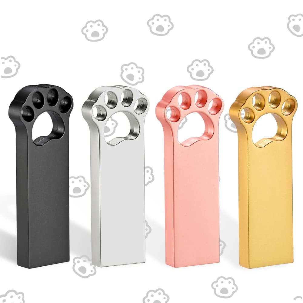 JASTER Bear Claw USB Flash Drive 128GB Creative Business Pen Drive 64GB Memory Stick 16GB 8GB 4GB 128M Metal Pendrive 32GB Regali