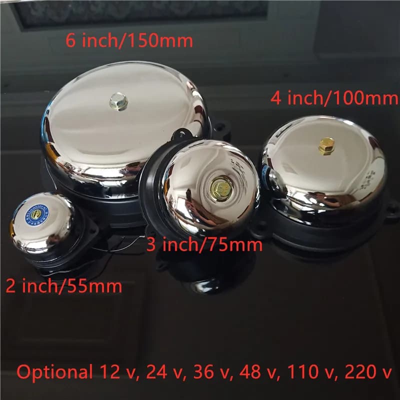 Campanello elettrico tradizionale 2/3/4/6 pollici 12V 24V 48V 110V 220V Campanello di allarme ad alto DB Campanello per porta di alta qualità Campanello per fabbrica scolastica