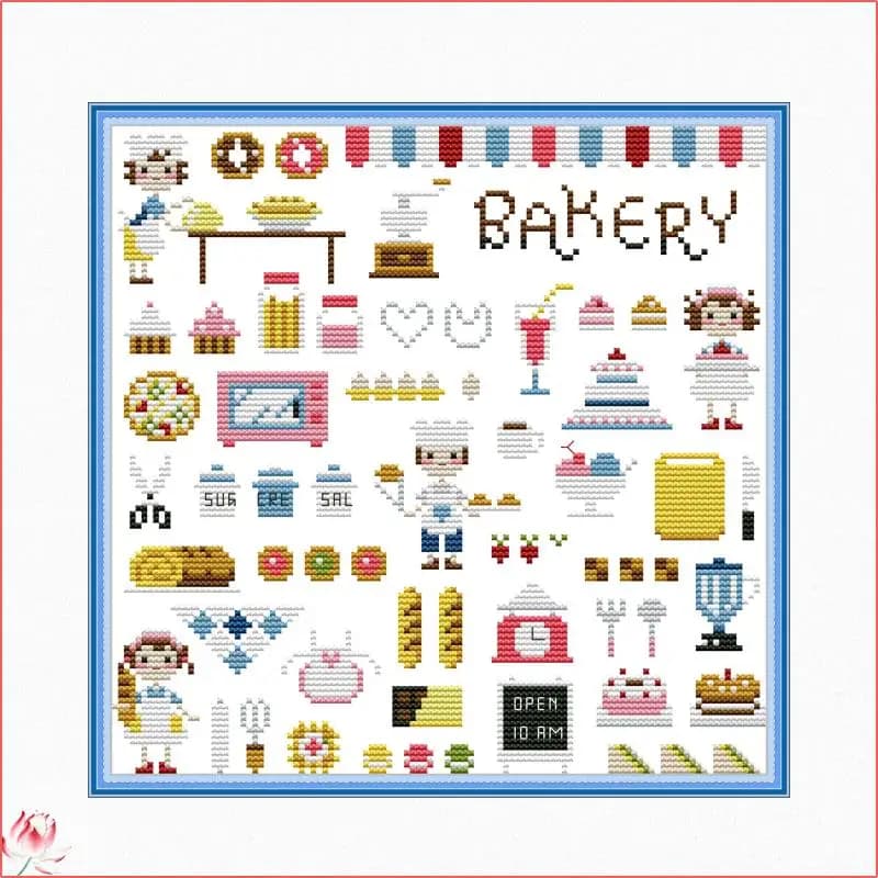 Joy Sunday Panetteria Kit punto croce cinese Cotone ecologico stampato 11 14CT Fai da te Facile da usare Decorazione della casa Set da cucito