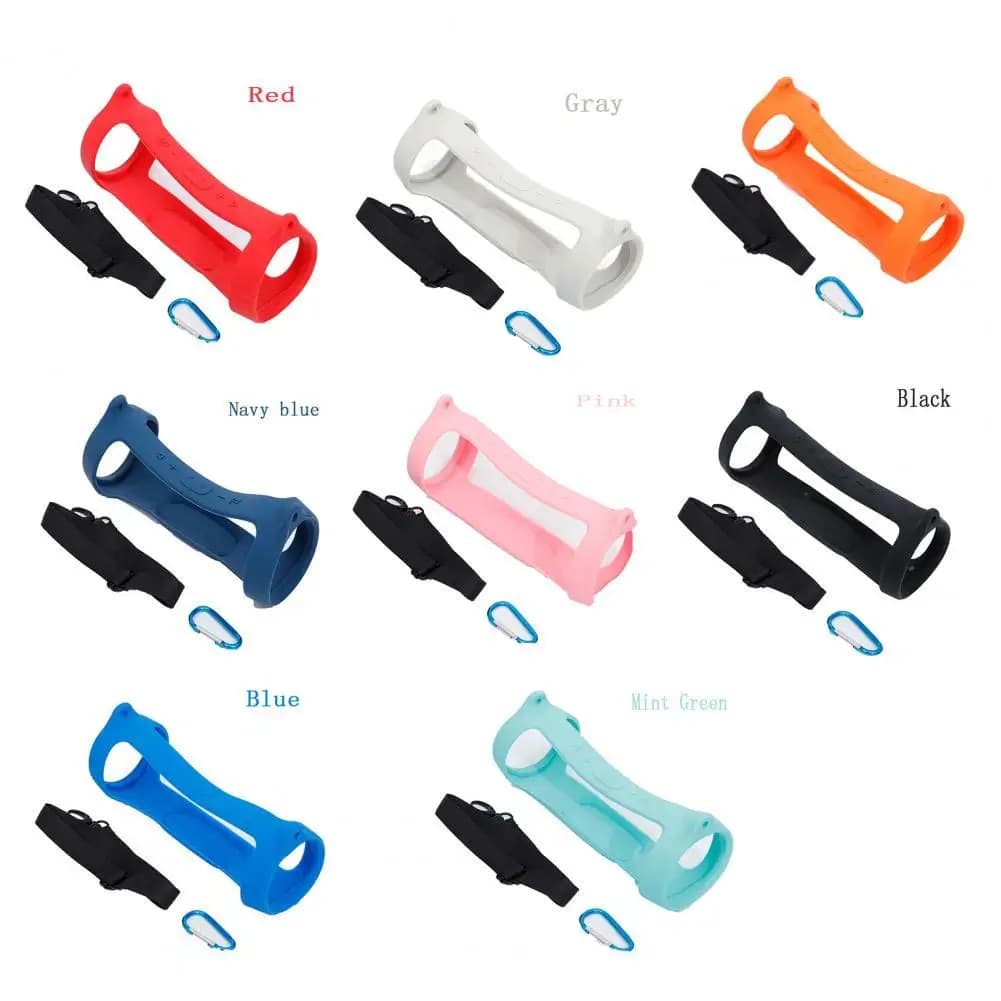 Custodia protettiva in Silicone portatile 3 pz/set per JBL Charge 4 custodia protettiva per altoparlante Bluetooth Wireless con moschettone