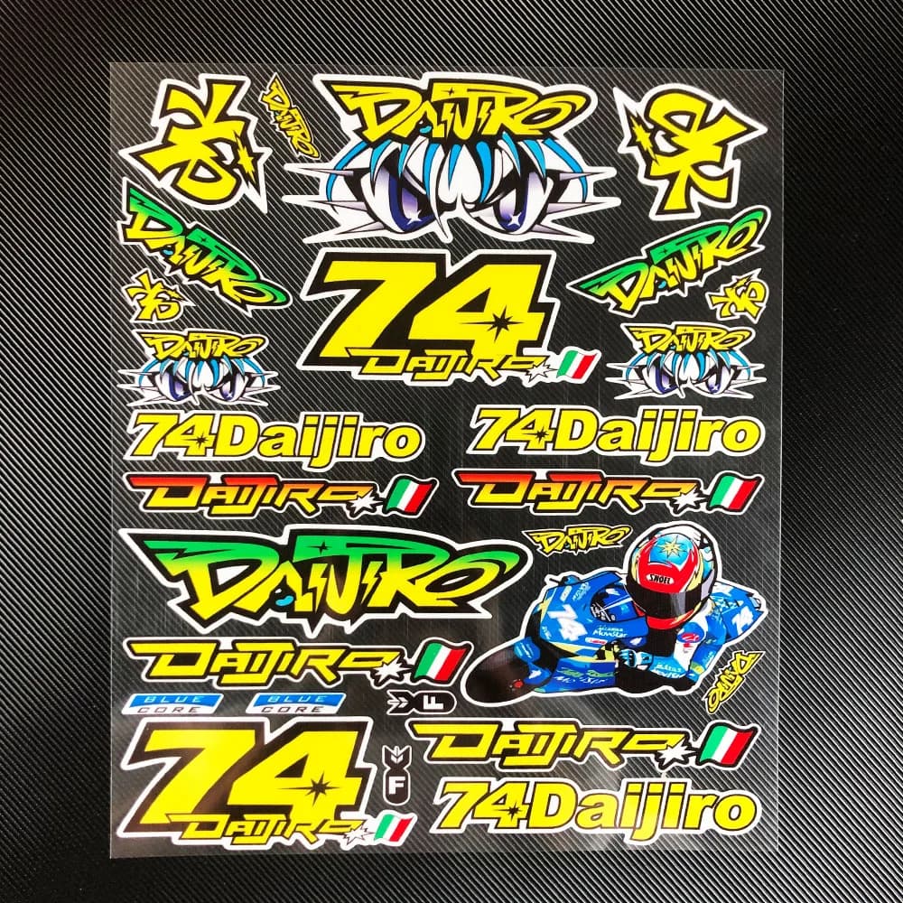 Adesivi moto riflettenti 74Daijiro decalcomanie decorative casco da serbatoio da corsa per Honda Suzuki Yamaha KTM