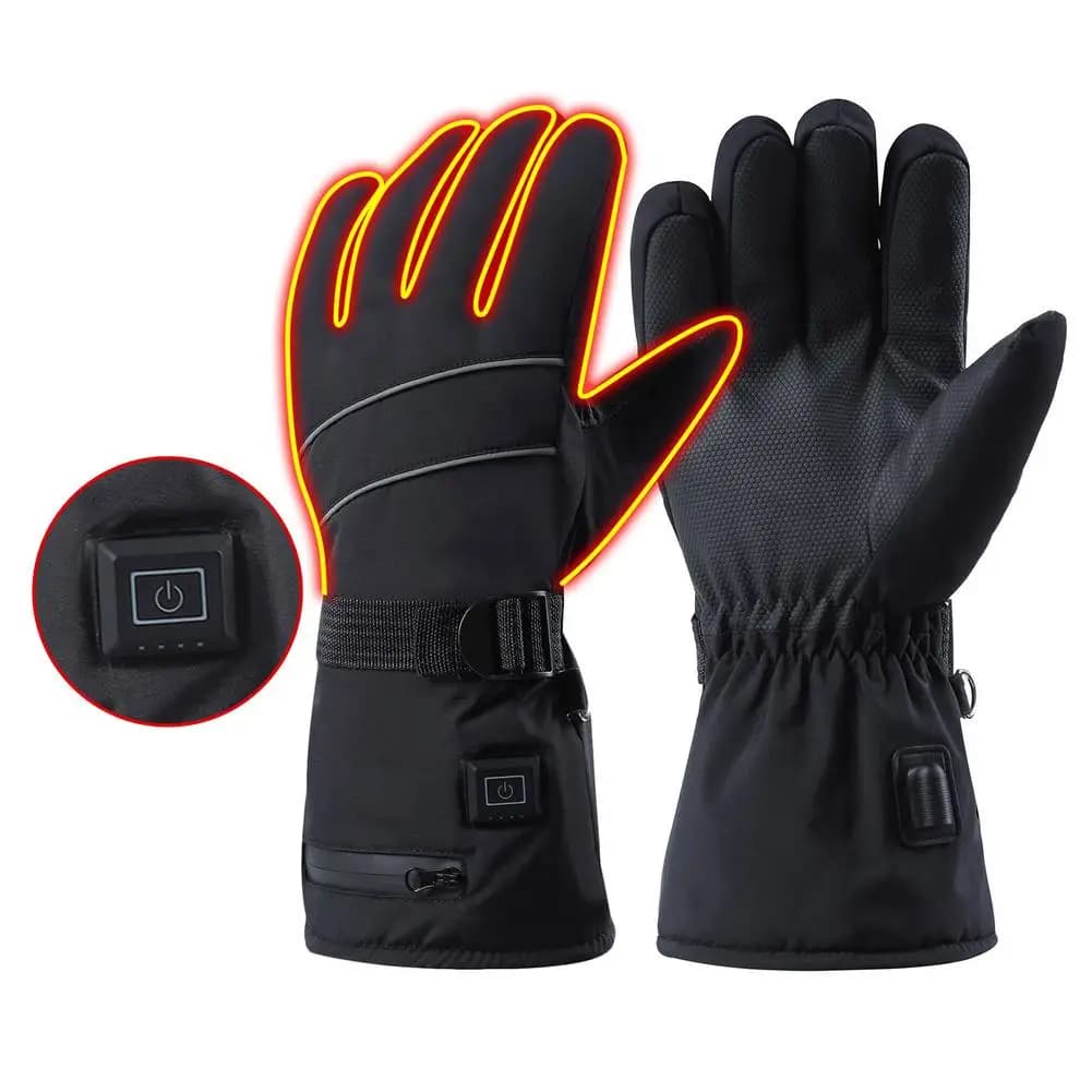 Electric Winter Gloves Motorcycle Gloves Battery Powered Cycling Gloves with Waterproof heated Motorcycle Touch Screen for Winter