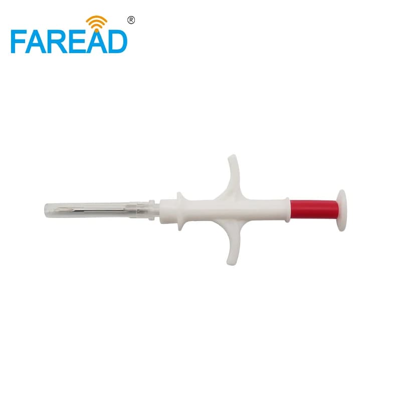 Chip per impianto NFC 2.12x12mm Etichetta in vetro sterilizzato Siringa Iniettore veterinario per microchip per bovini Arowana 13,56 MHz ISO14443A