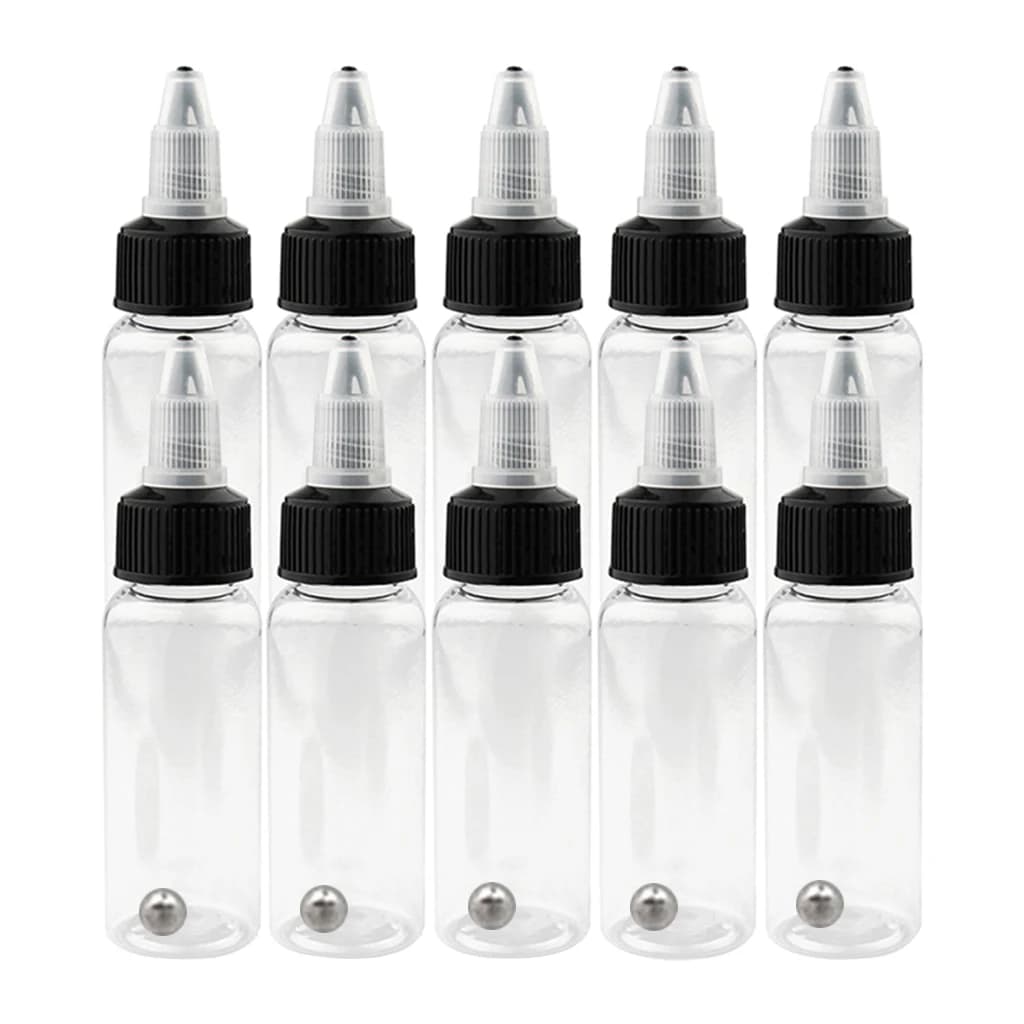 5-10Pcs 30/50/60/120/250ml Recyclable Clear Tattoo Airbrush Bottle Ink Pigment Bottles Empty Container for Body Tattoo Ink Color