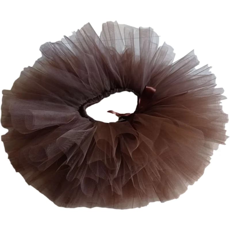 Tutu Skirt Coffee Brown Color Children Girls Costume Tutu Skirt Handmade Fluffy Ballet Dance Christmas Clothing Kids
