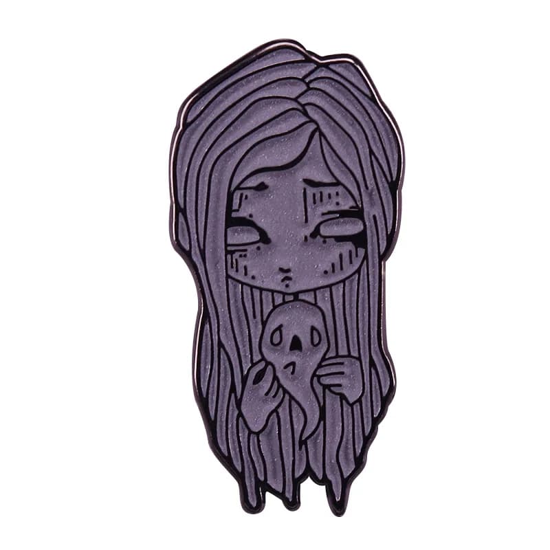 Ghost Girl Smalto Pin Oracle Card Mystic Divination Decor Vestiti Cappello Zaino Decorazione Accessori per gioielli