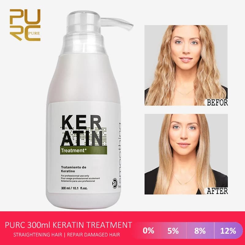 PURC keratin hair straightening hair straightening curly keratin repair damage products for hair care 0% 5% 8% 12% form