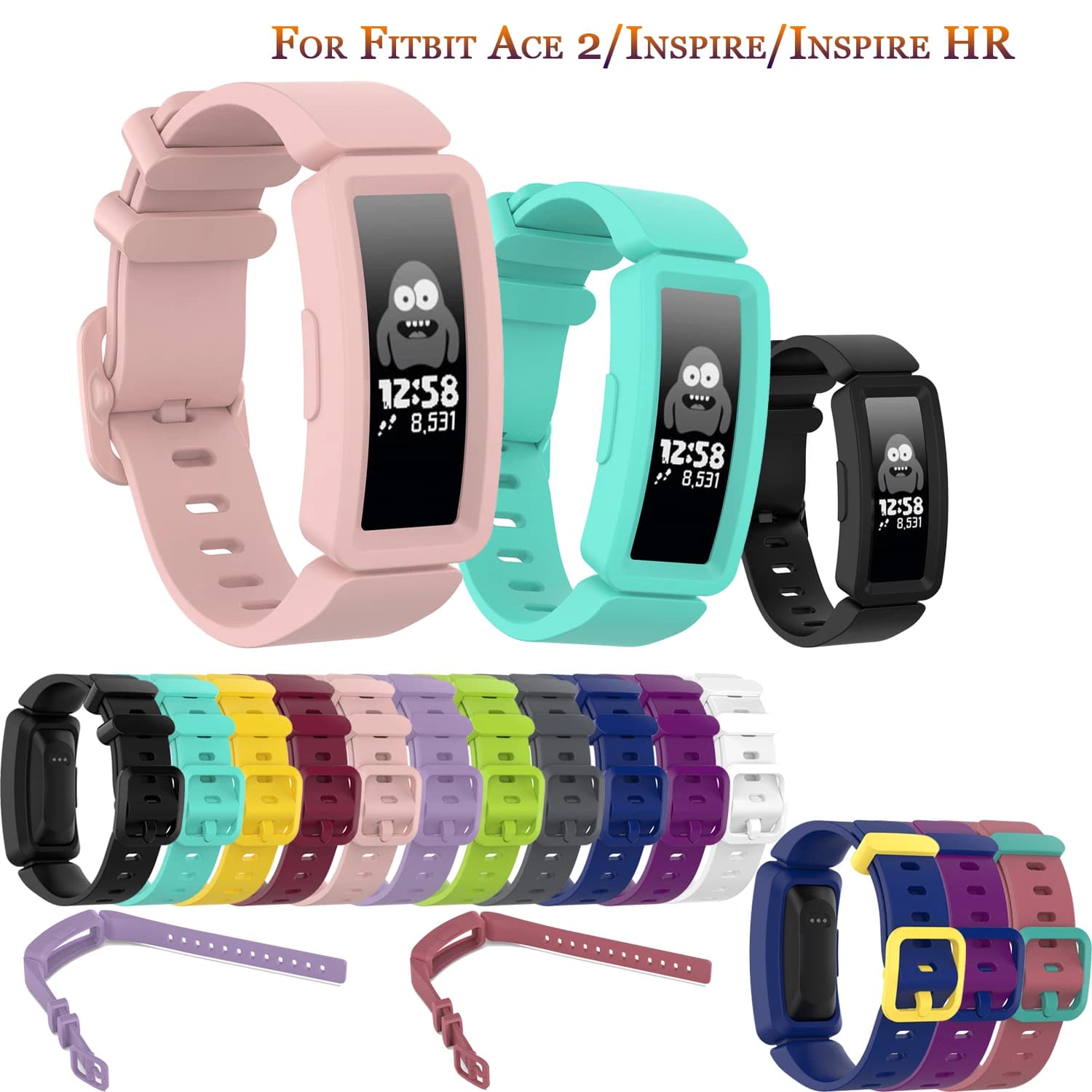 Cinturino in Silicone morbido di ricambio per cinturino Fitbit ace 2 Kids Smart Watch bracciale classico per braccialetti Fitbit Inspire/Inspire HR