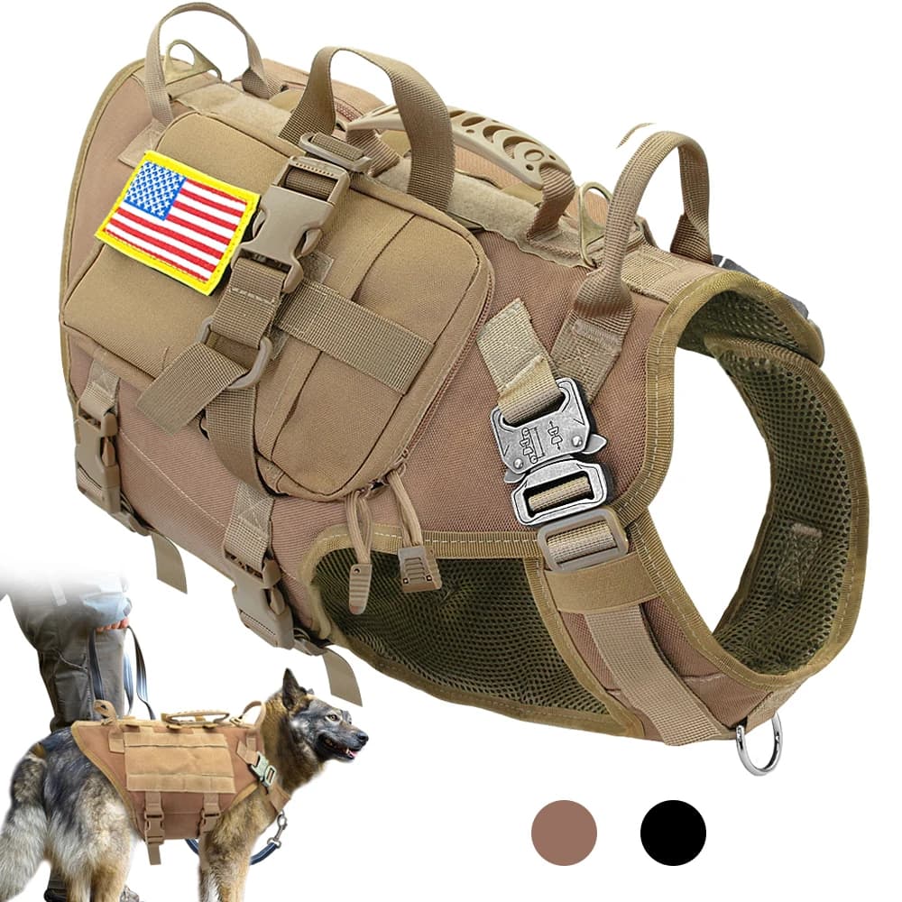 Cablaggio del cane Della Maglia di Nylon Tattico Militare Cablaggio Del Cane Non Tirare Pet Woking Cane K9 Formazione di Caccia Finimenti Per Medium Large cani