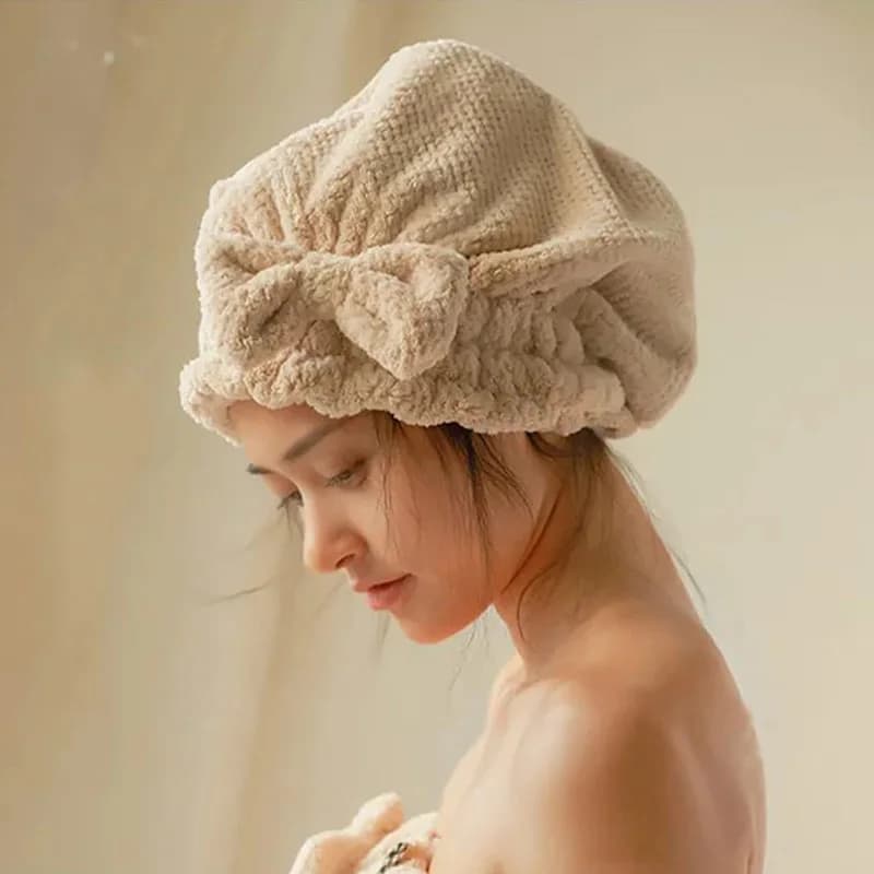 Asciugamano da bagno ad asciugatura rapida per capelli Spa Bowknot Asciugamano avvolgente Accessori per il bagno Cofani addensati per donna Cuffia da doccia di design