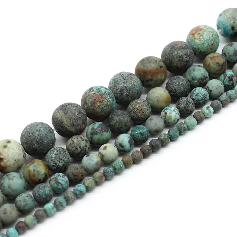 Natural Stone Beads Matte Matte Enamel African Stone Round Branelli Spacers loose for jewelry making DIY Bracelet 4/6/8/10/12mm 15"