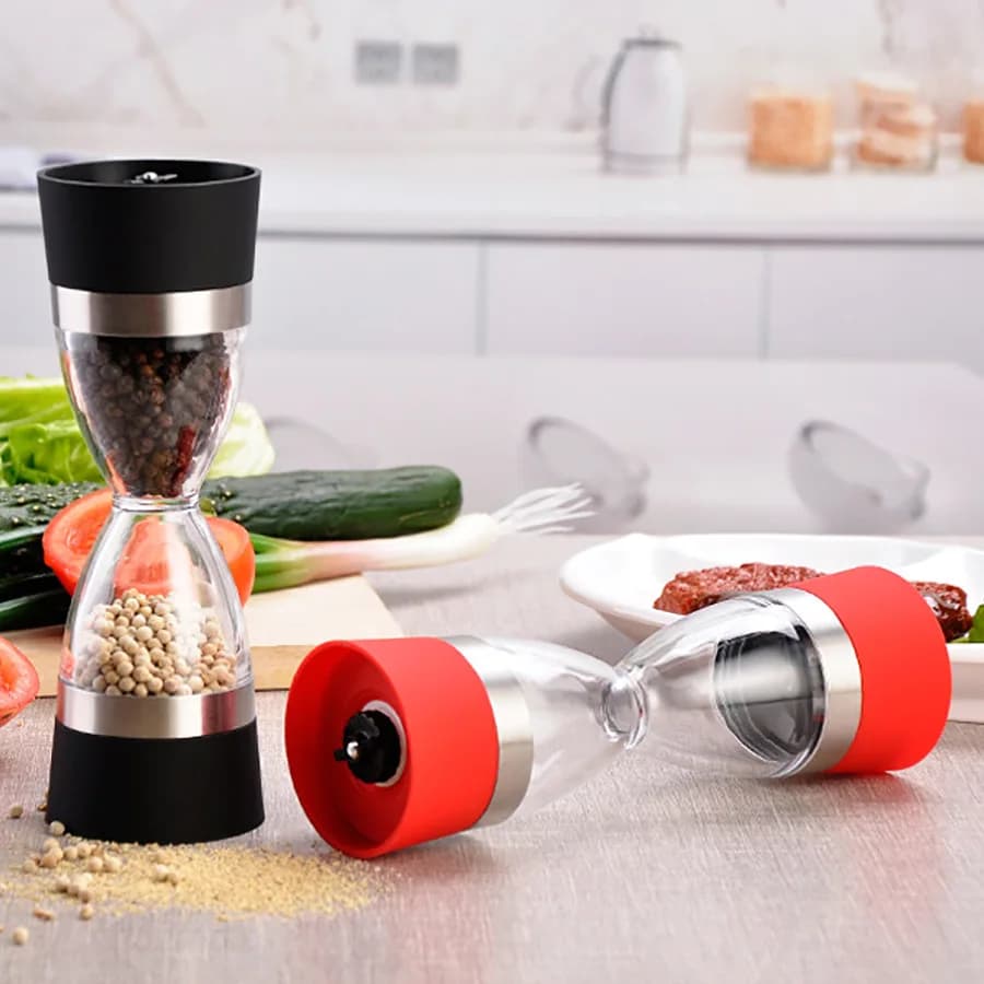 2 in 1 forma a clessidra macinapepe manuale macinapepe macinapepe sale e pepe smerigliatrice gadget da cucina strumento di cottura