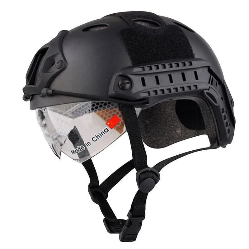 Casco tattico veloce PJ Cover con occhiali Paintball Hunting Jumping maschera protettiva leggera per casco