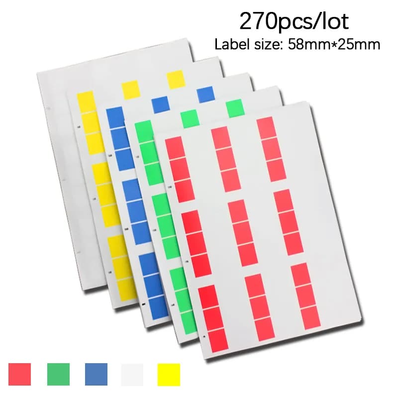 Adesivo per la gestione dei cavi A4 Adesivo autoadesivo per cavo di rete per PC Etichetta per fascette per cavi Adesivo per marcatura Etichetta per strumento 58 * 25mm 270 pezzi