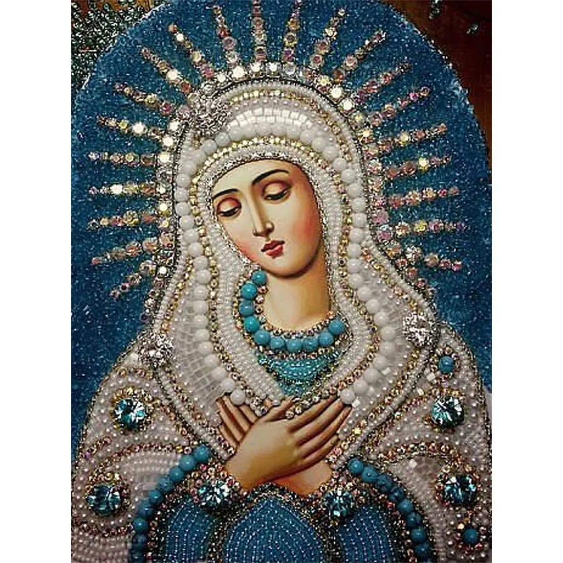 Santa Vergine Maria 5d Fai Da Te Diamante Pittura di Cristallo Ortodossa Icona Figurine Decorative a punto croce Moda Religione Dipinti