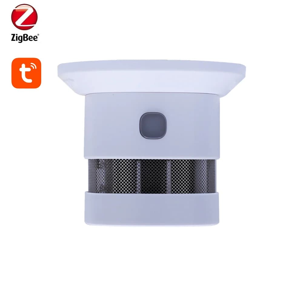 Vendita calda CE14604 Tuya Zigbee Rilevatore di allarme antincendio di fumo Sensore di fumo fotoelettrico Batteria al litio CR123 incorporata