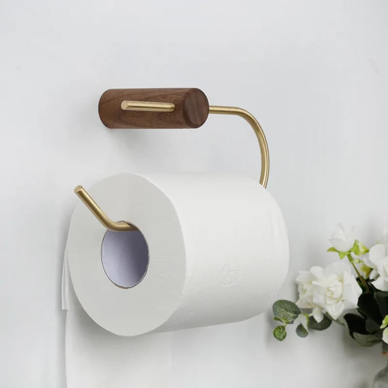 Porta carta igienica da bagno, porta rotolo di carta igienica per montaggio a parete, accessori da bagno, carta da parati, porta papel higienico legno rame