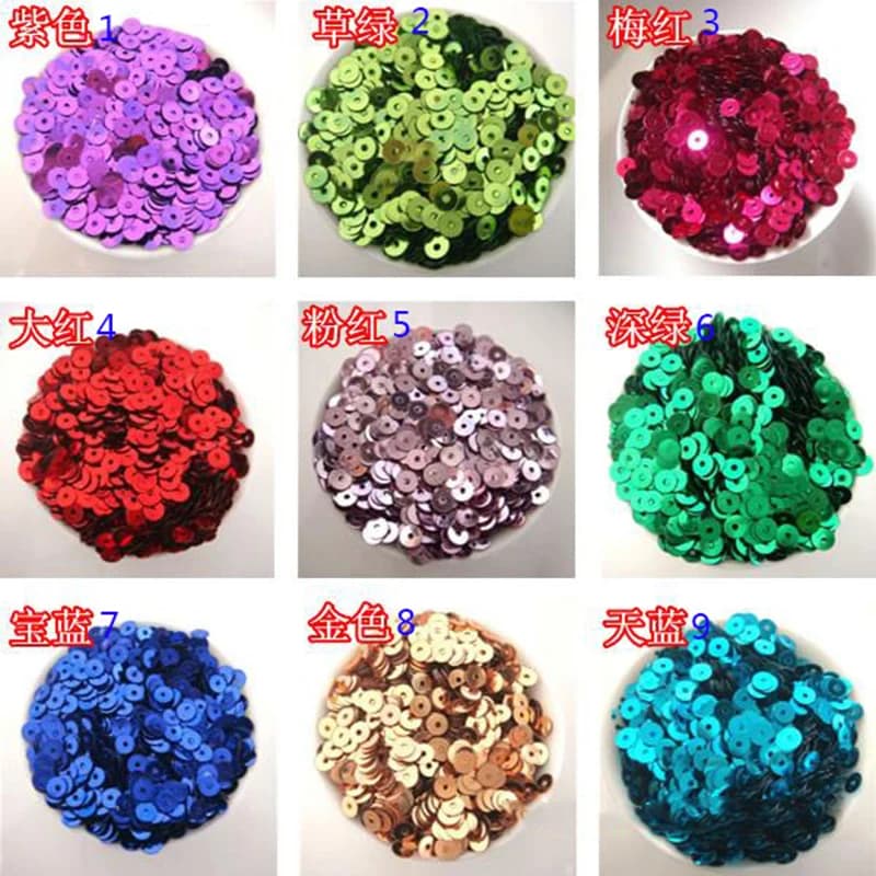 Circa 7000 Pezzi 100g 6mm Paillettes Piatte Rotonde Cucito Glitter Paillettes Artigianato Accessori di Abbigliamento Artigianale