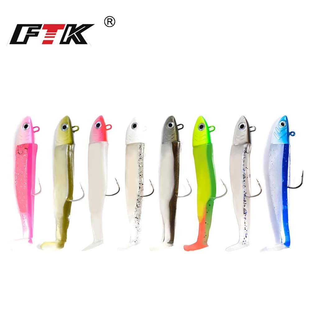 FTK black minnow jig head 5g/12g/ 25g richiamo di pesca morbido luccio richiamo 9 colori bass pesca shad esca morbida codice barca spigola esca