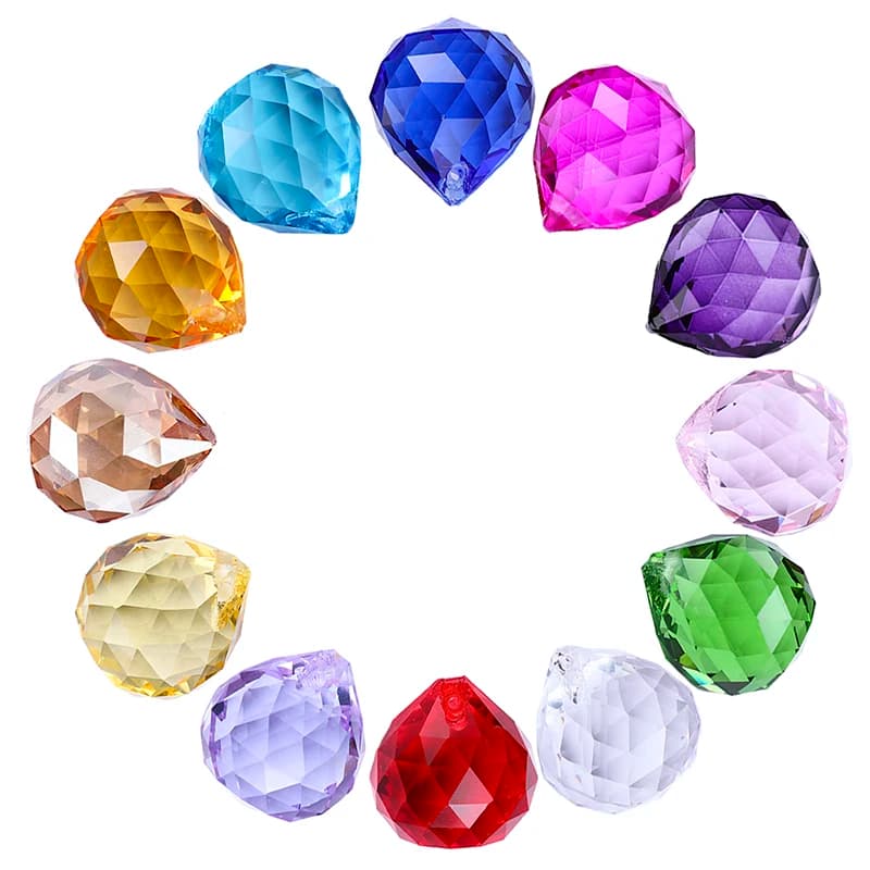 1 pezzo colori 15mm/20mm/30mm/40mm sfere di cristallo per lampadari Shinning Prism Suncatcher in vendita